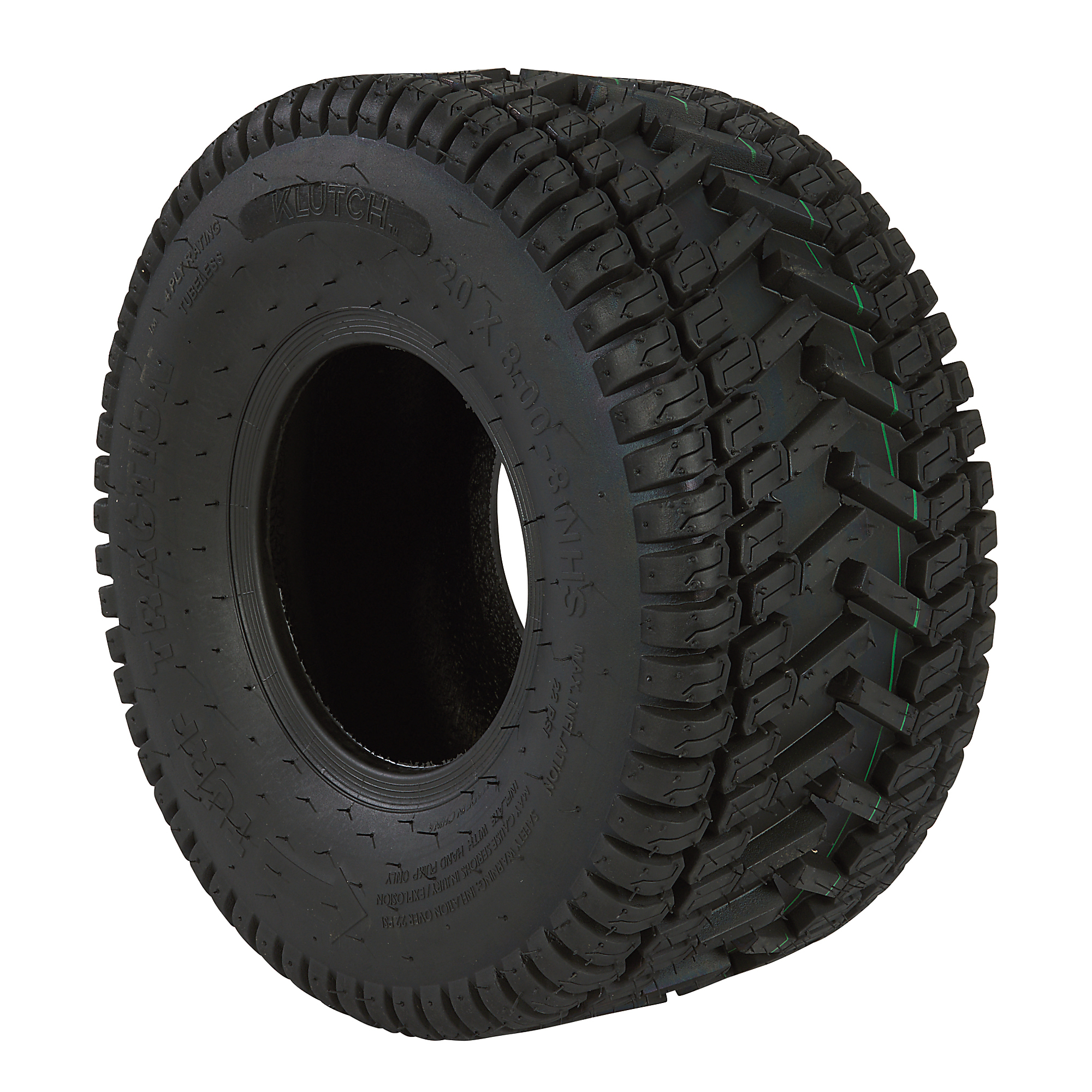 Klutch Pneumatic Lawn Mower Tire, 13/5.00–6, Turf Traction Tread, Tubeless